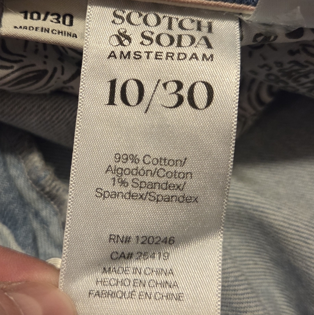 Scotch & SODA The Sky High Waist Straight Wide Leg Jeans Stone Wash Blue 10 / 30 - Picture 11 of 12